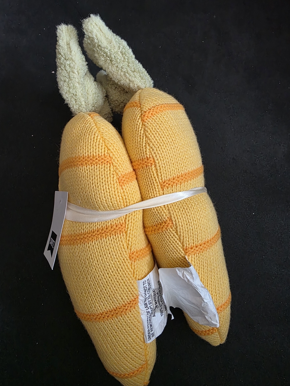 Spritz Yellow and Orange Striped Knit Accent Pillow Pair